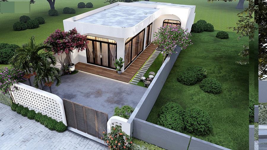 Hình ảnh minh hoạ nhà cấp 4 phong cách hiện đại