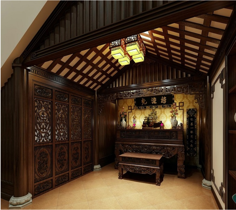 Hình ảnh minh hoạ gia chủ đặt phòng thờ trên tầng tum