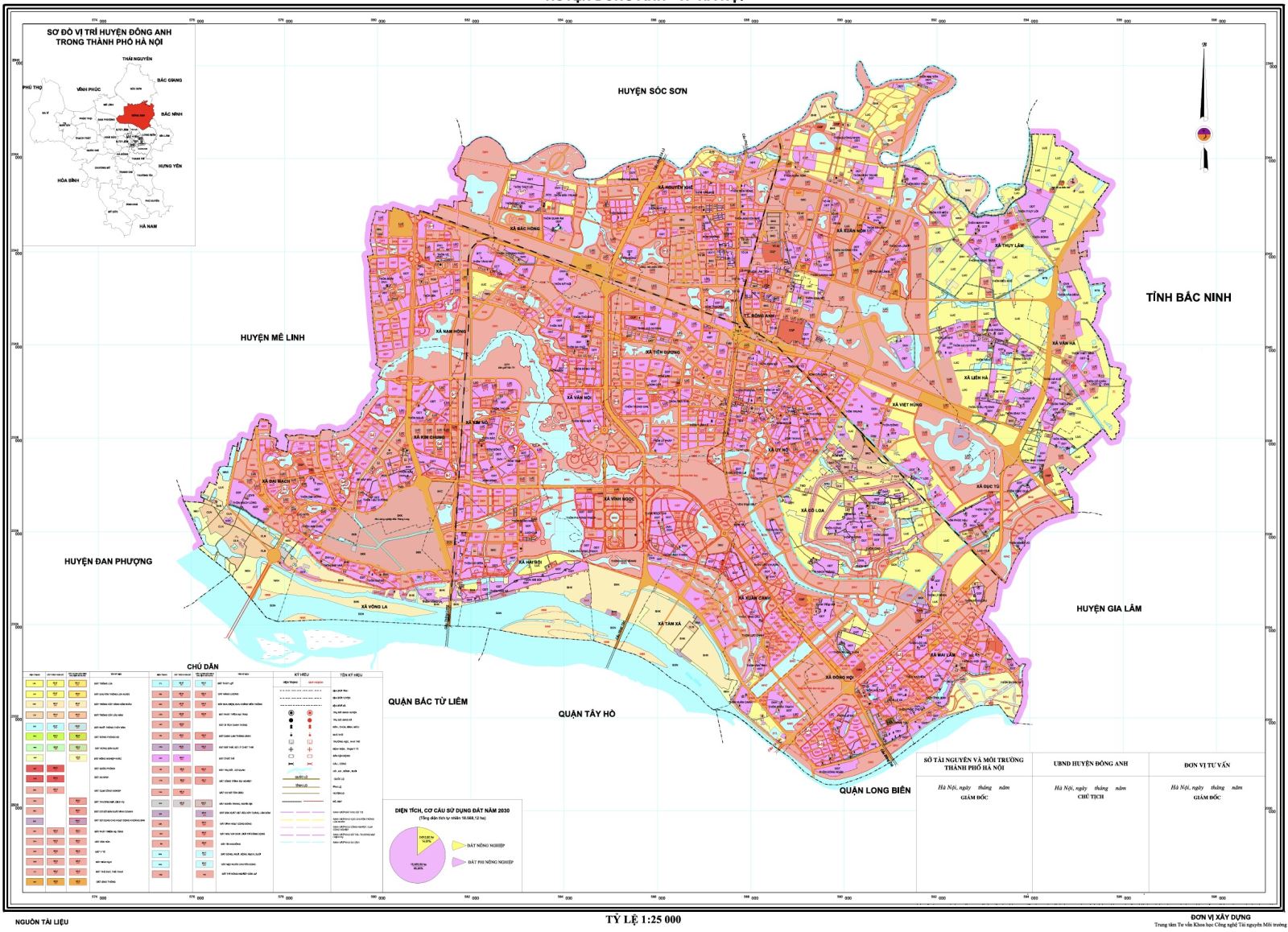 Bản đồ quy hoạch 1/2000 của huyện Đông Anh