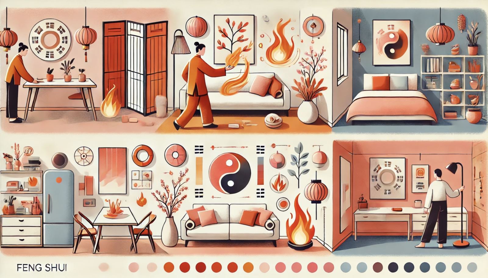 Hình ảnh minh hoạ người mệnh Hoả đang thiết kế nội thất hợp phong thuỷ