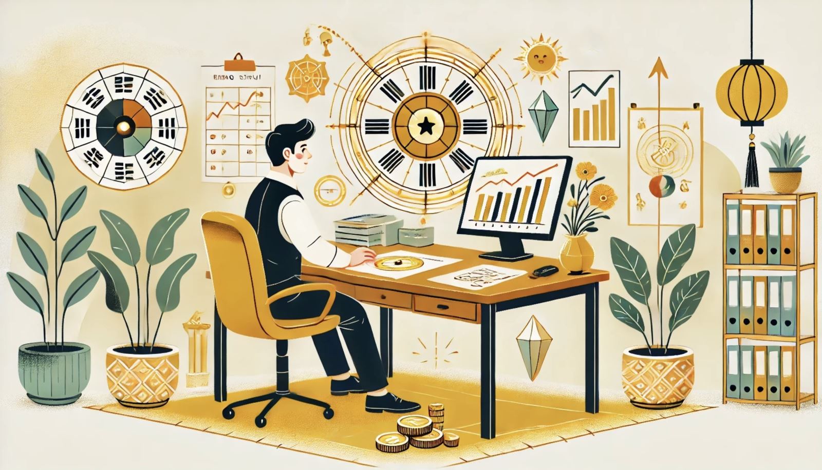 Hình ảnh minh hoạ người mệnh Thổ quay bàn làm việc đúng hướng