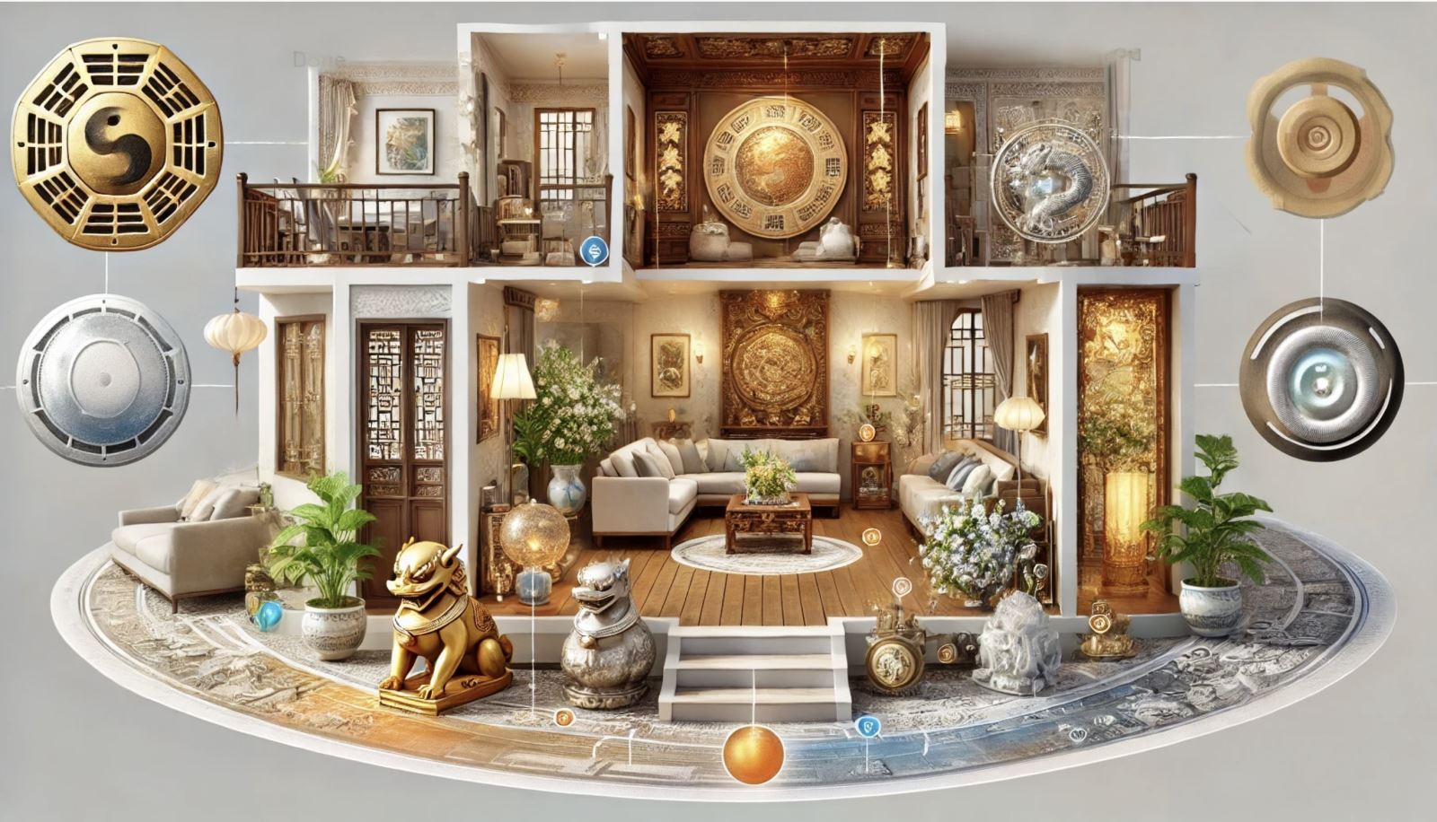 Kết hợp thiết kế không gian, bố trí để hoá giải