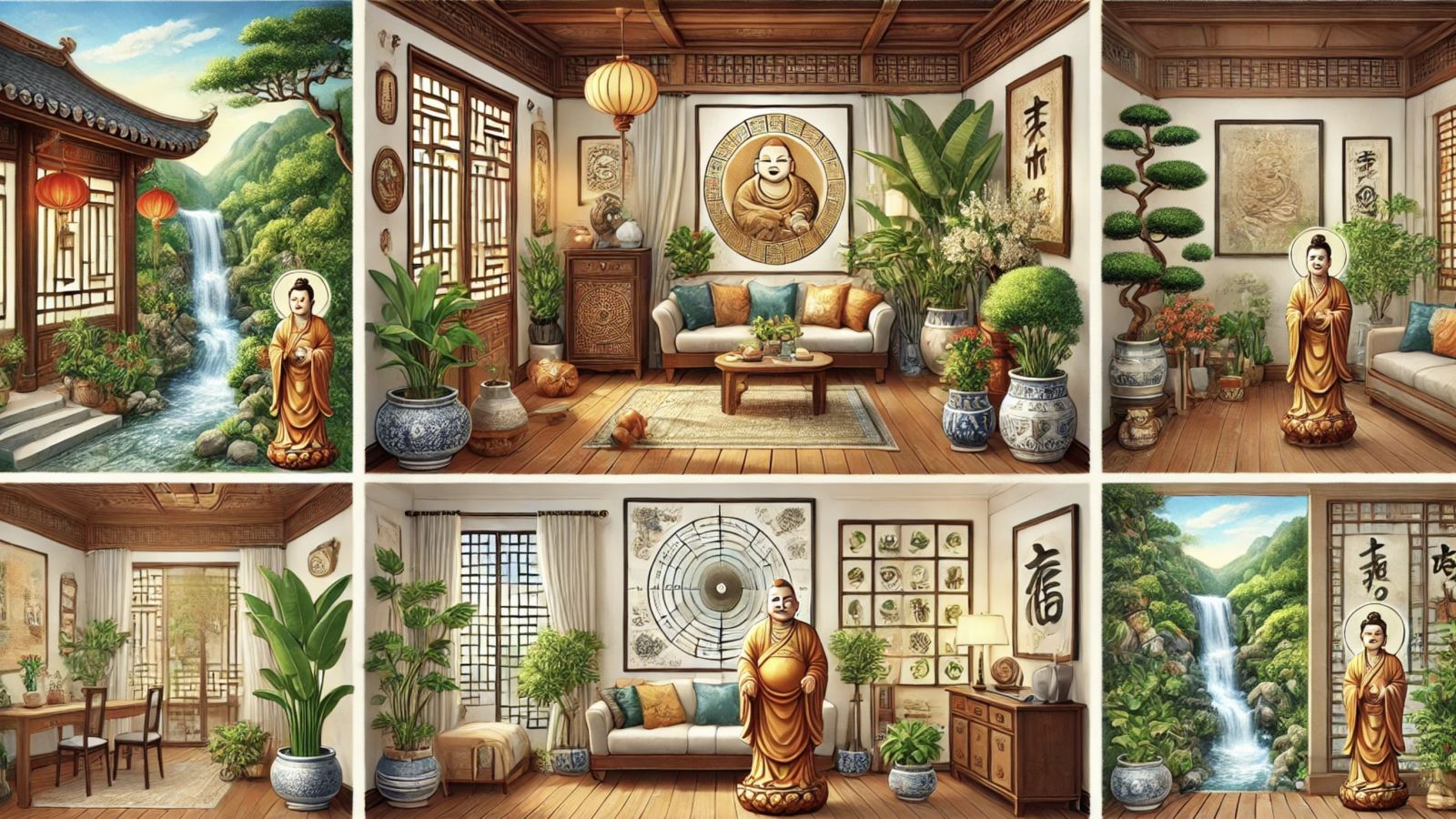 Hình ảnh minh hoạ việc sử dụng vật phẩm phong thuỷ để hoá giải năng lượng xấu