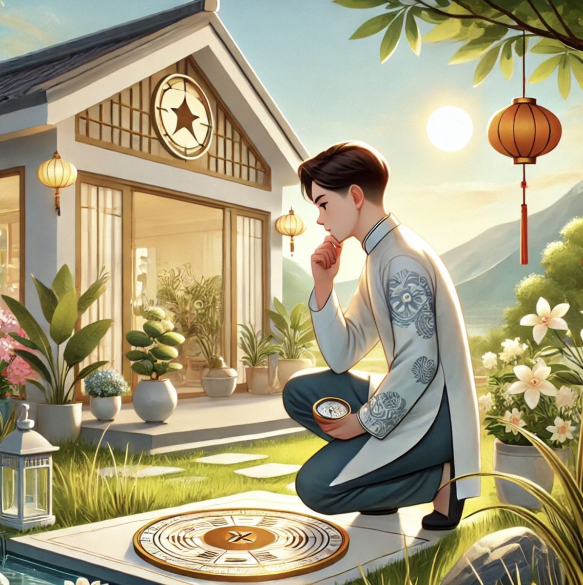 Hình ảnh minh hoạ người tuổi Đinh Mão đang chọn hướng nhà hợp phong thuỷ