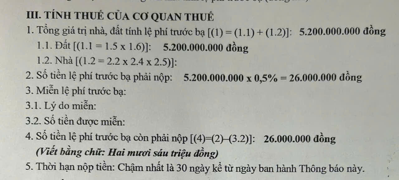 Hình ảnh minh hoạ cơ quan thuế tính thuế trước bạ