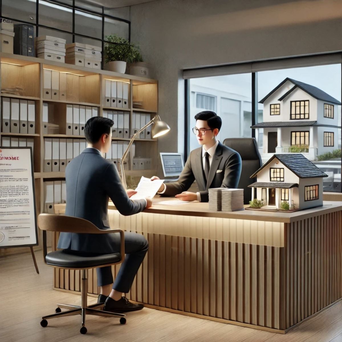 Hình ảnh minh hoạ 1 người đang làm thủ tục công chứng hợp đồng thế chấp